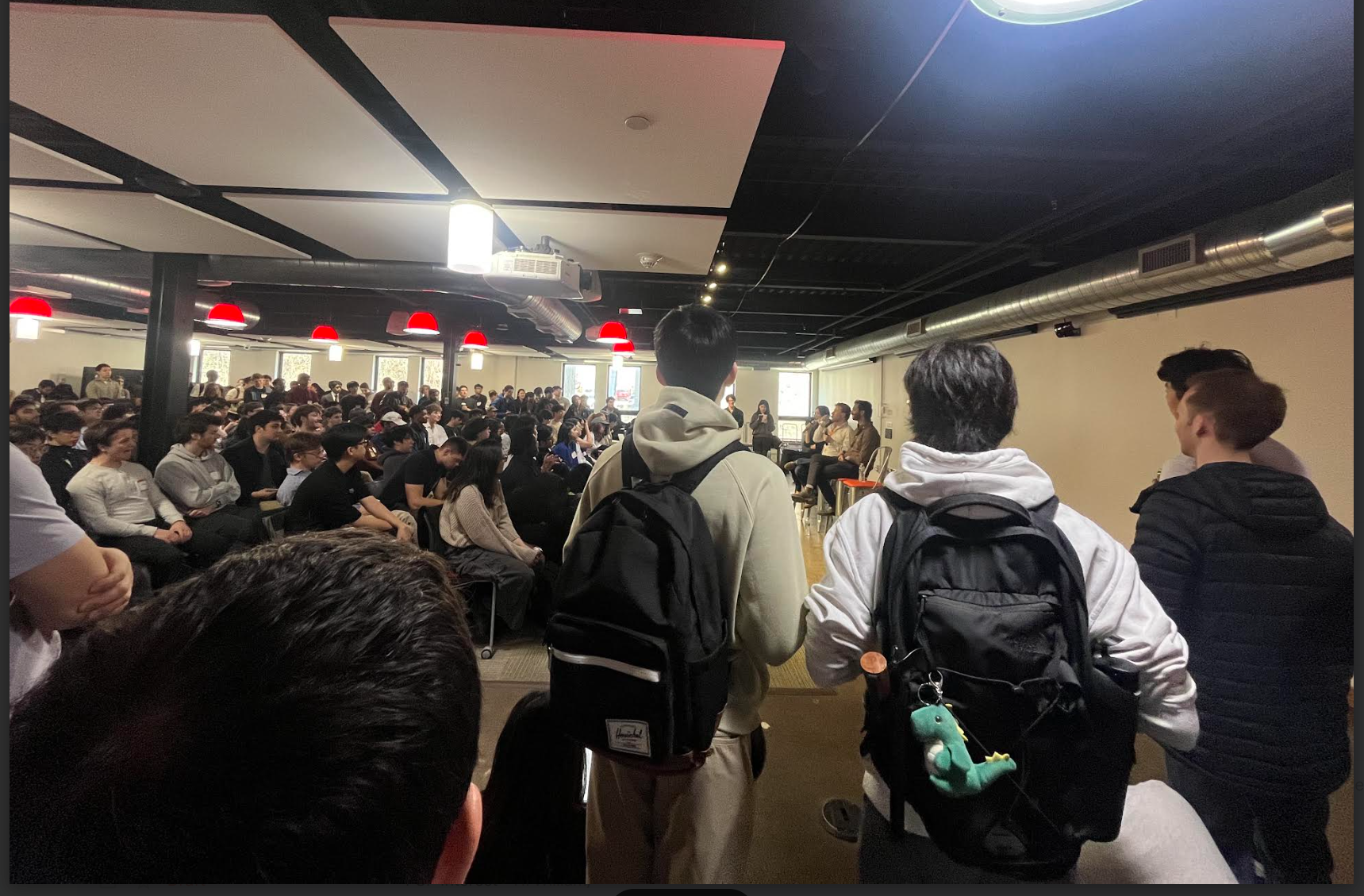 Student founders gathering at Startup Hours, from the Venture Catalyst deck